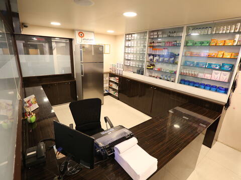 The on-site pharmacy at Jananam Neelankarai